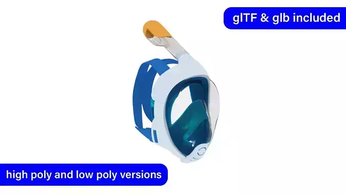 Diving mask Low poly and High poly Low-poly 3D model