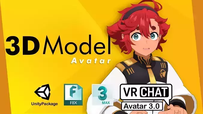 Suletta the Witch from Mercury VRChat avatar 3D model