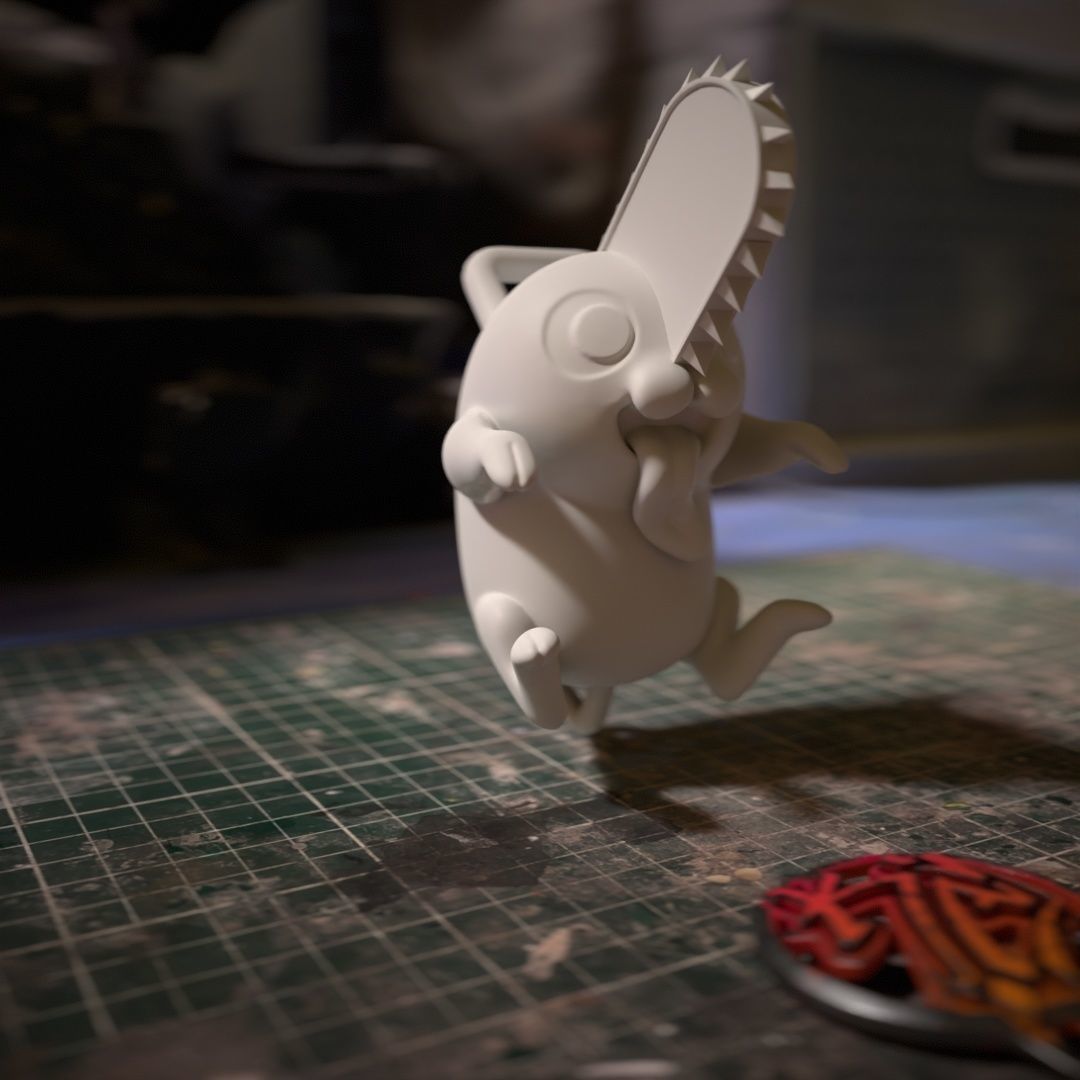 Pochita from chainsaw man anime 3D print model_4