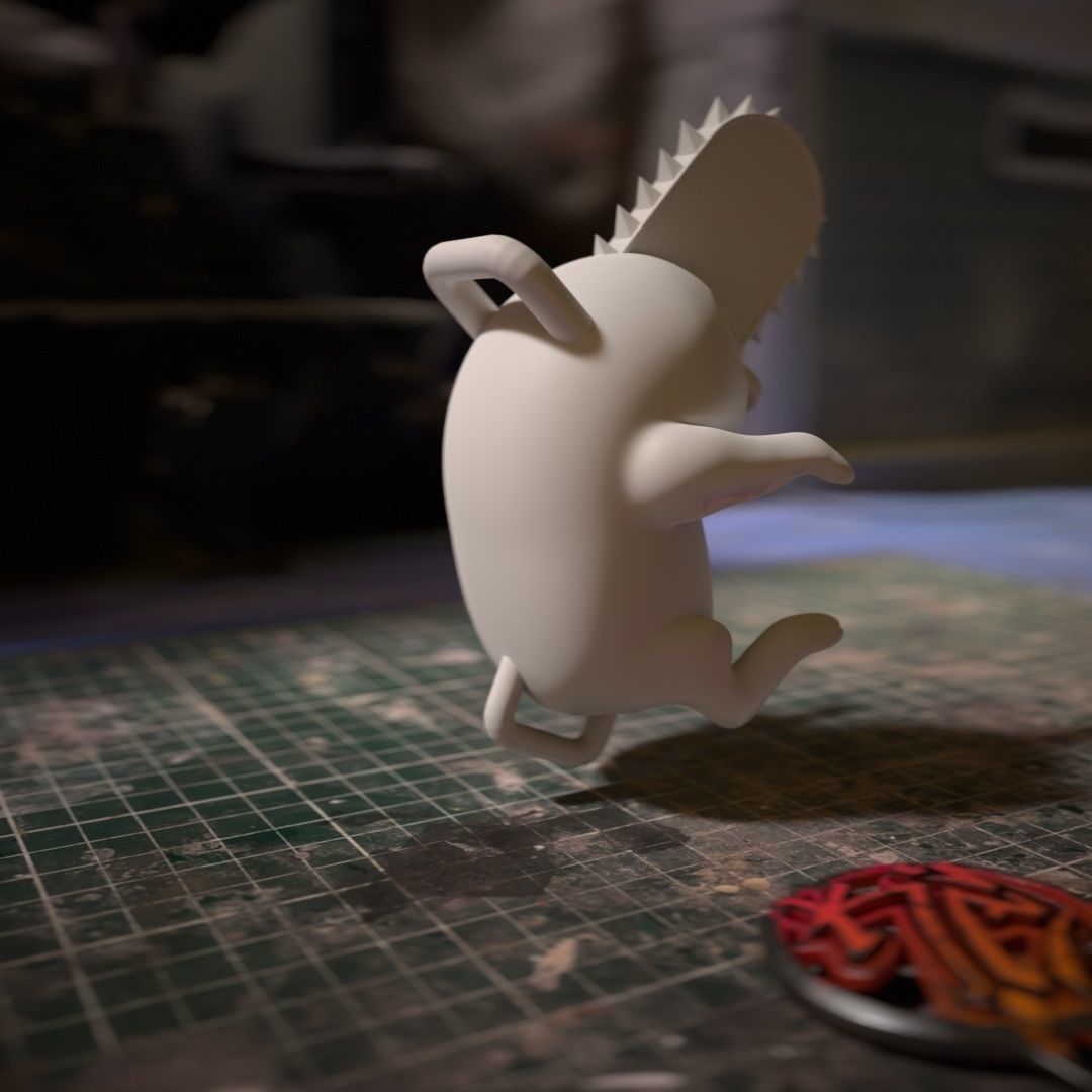 Pochita from chainsaw man anime 3D print model_5