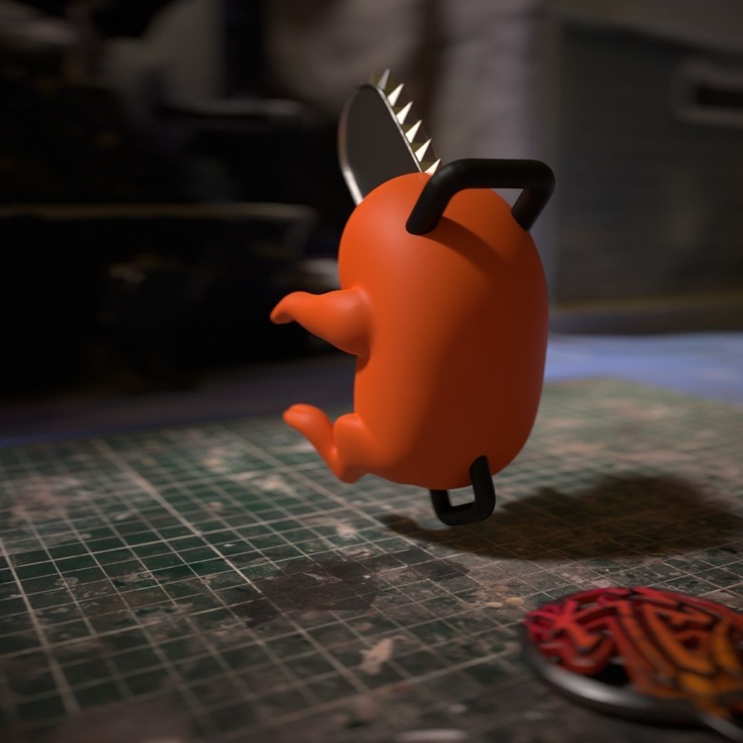 Pochita from chainsaw man anime 3D print model_2