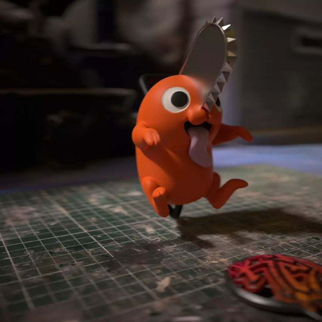 Pochita from chainsaw man anime 3D print model_0