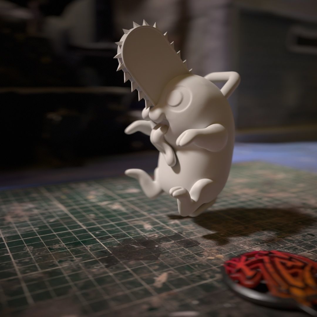 Pochita from chainsaw man anime 3D print model_7