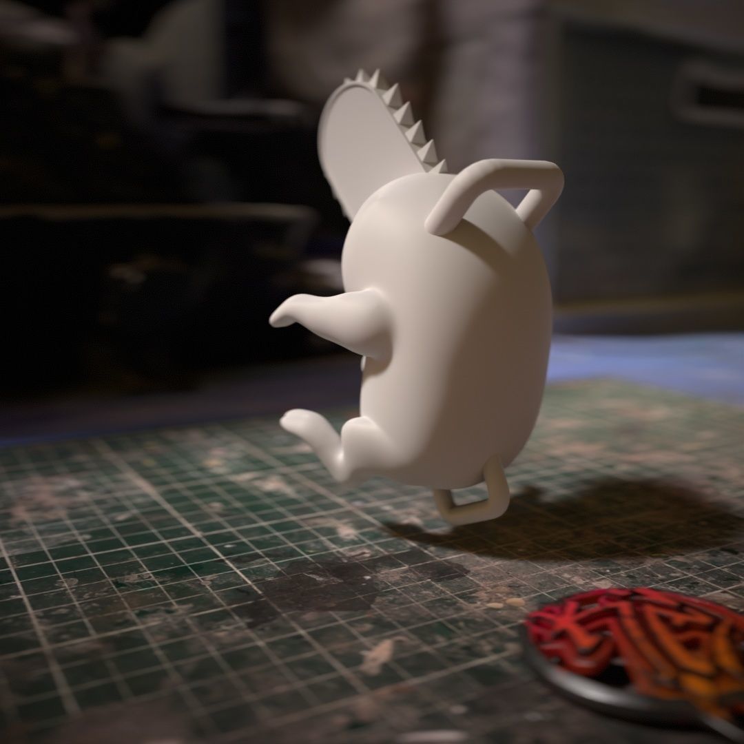 Pochita from chainsaw man anime 3D print model_6