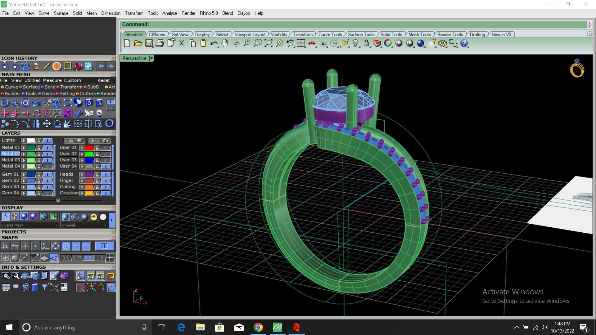 solitaire ring  3D print model_11