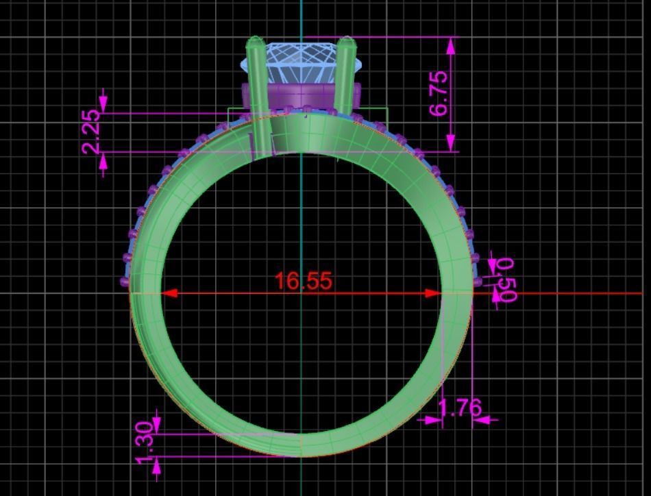 solitaire ring  3D print model_3