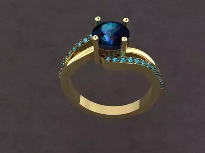 solitaire ring  3D print model