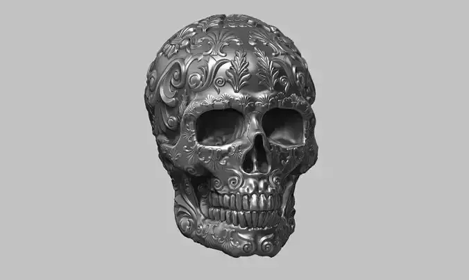 Ornament skull a14 3d print model 3D print model