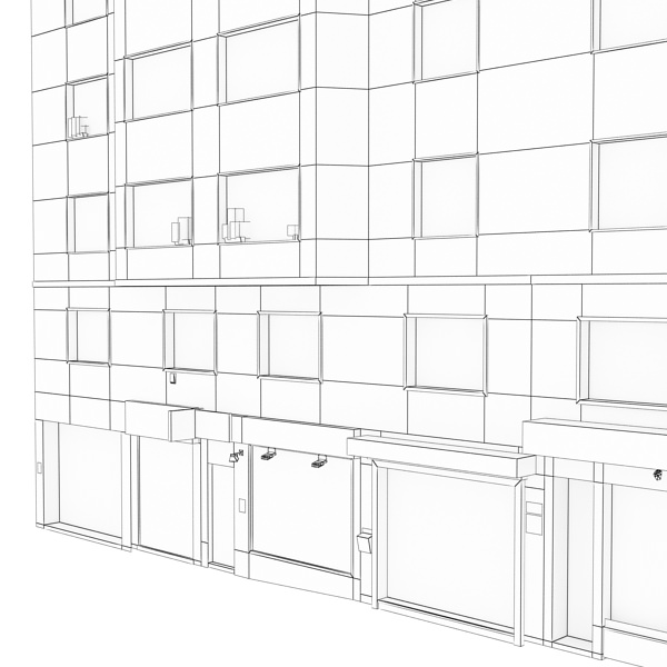 Building apartment with roof Low-poly 3D model_15