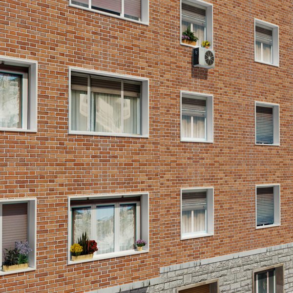 Building apartment with roof Low-poly 3D model_7