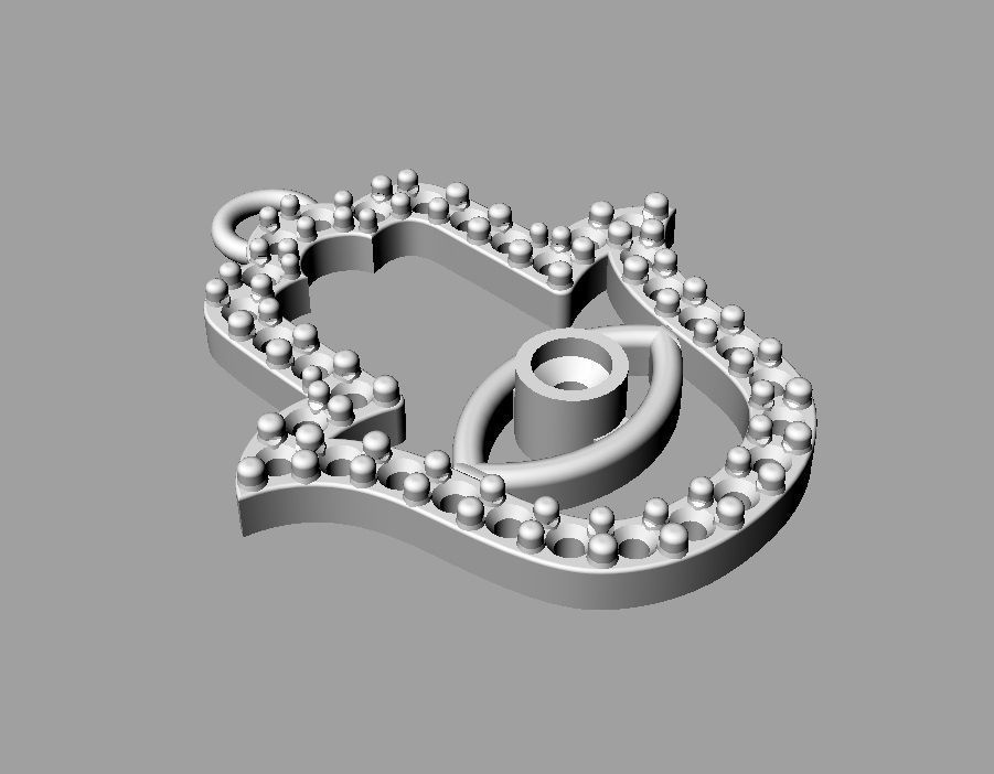 Hamsa Hand Pendant 3D print model_11