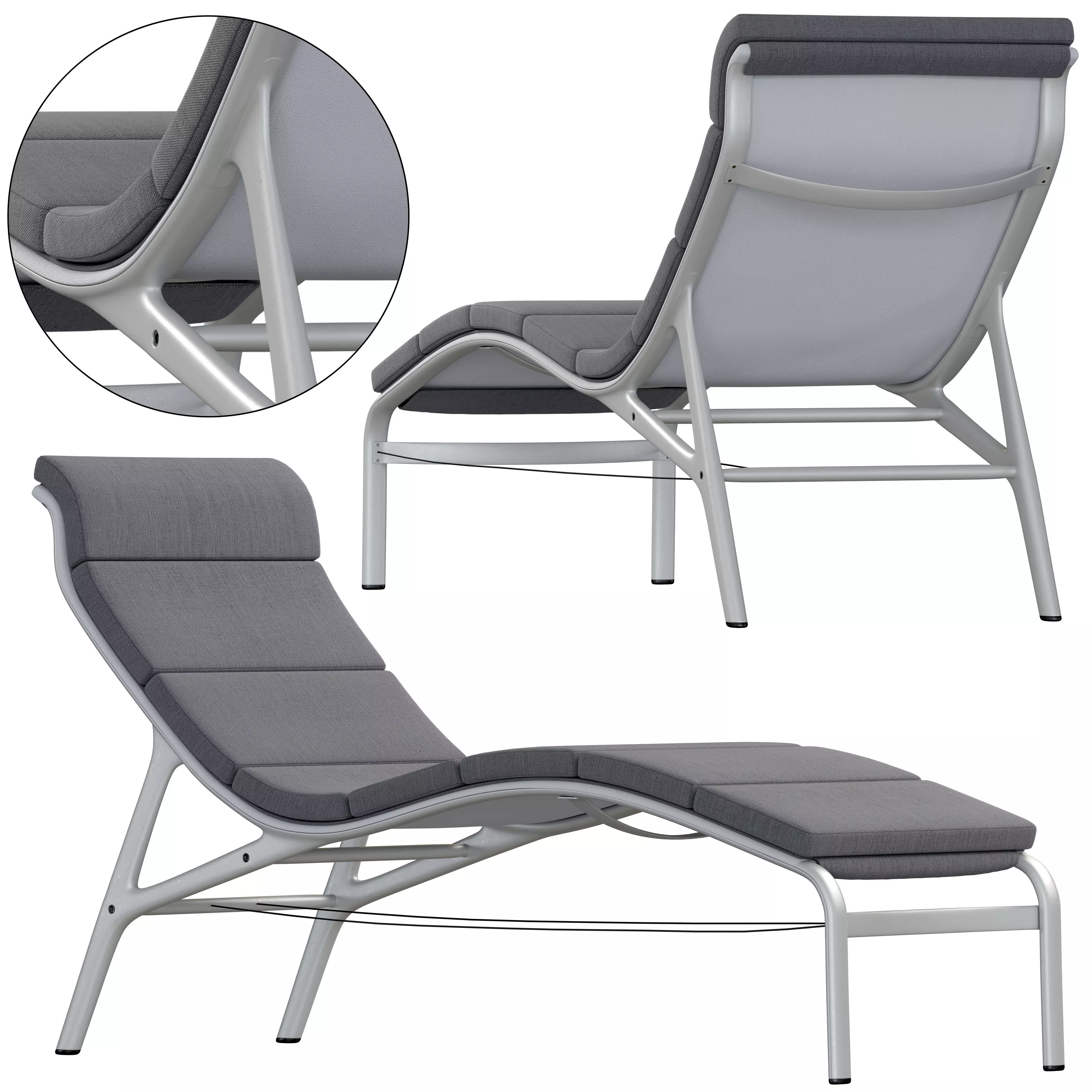 Alias Longframe soft sunbed 3D model_0