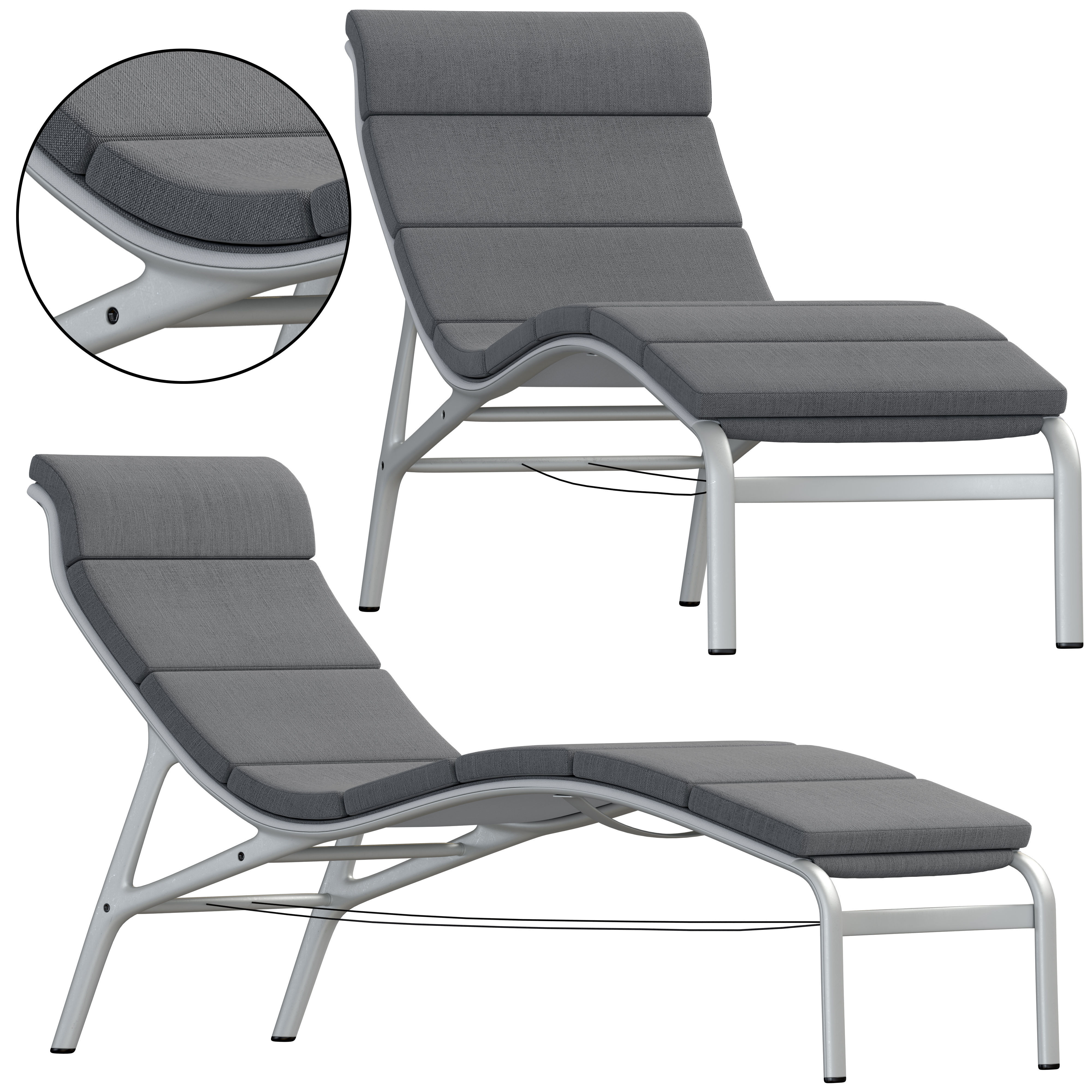 Alias Longframe soft sunbed 3D model_4