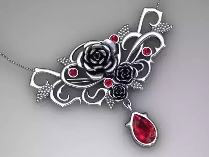 Gothic Rose Pendant