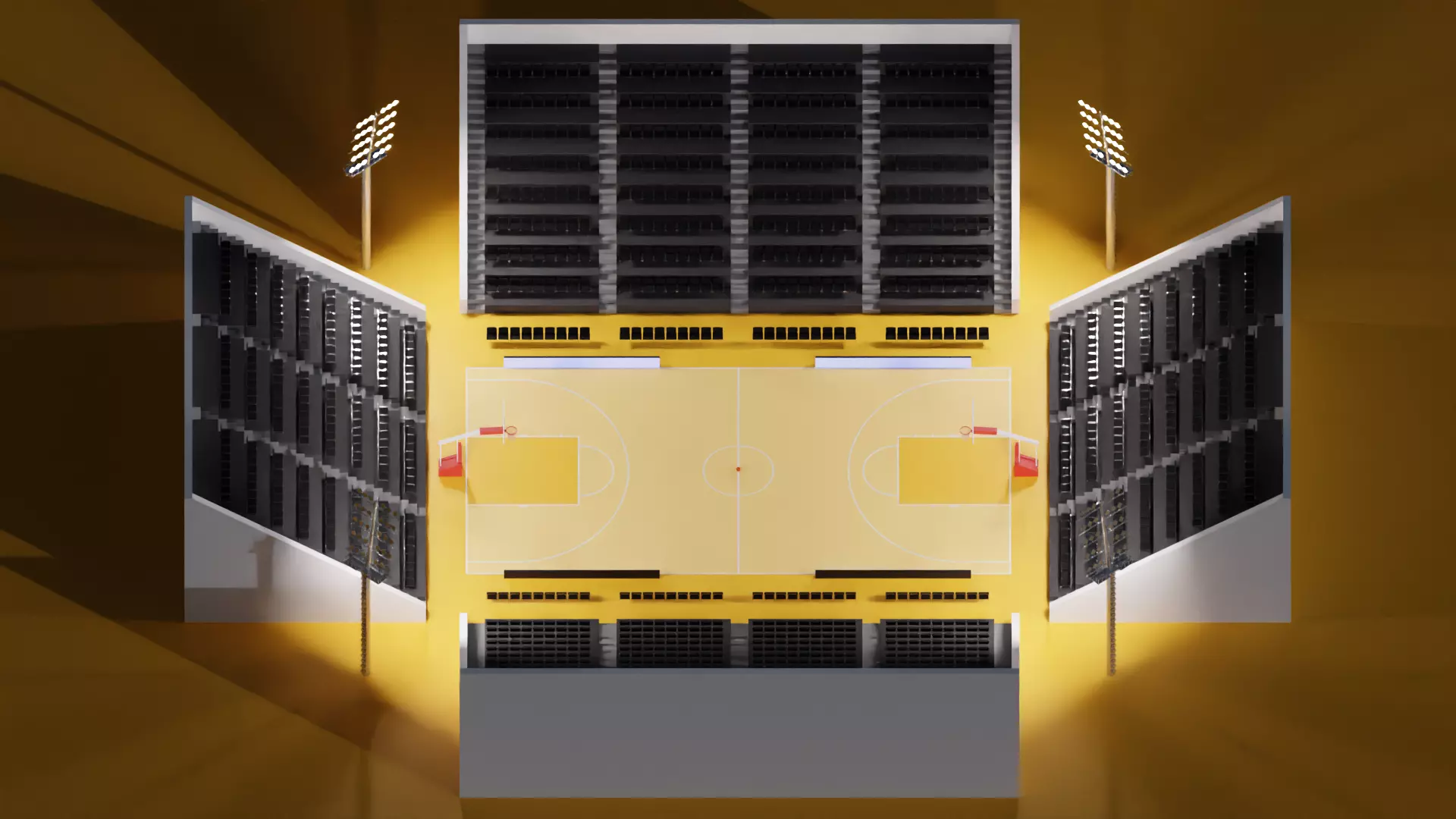 Basketball Arena Low-poly 3D model