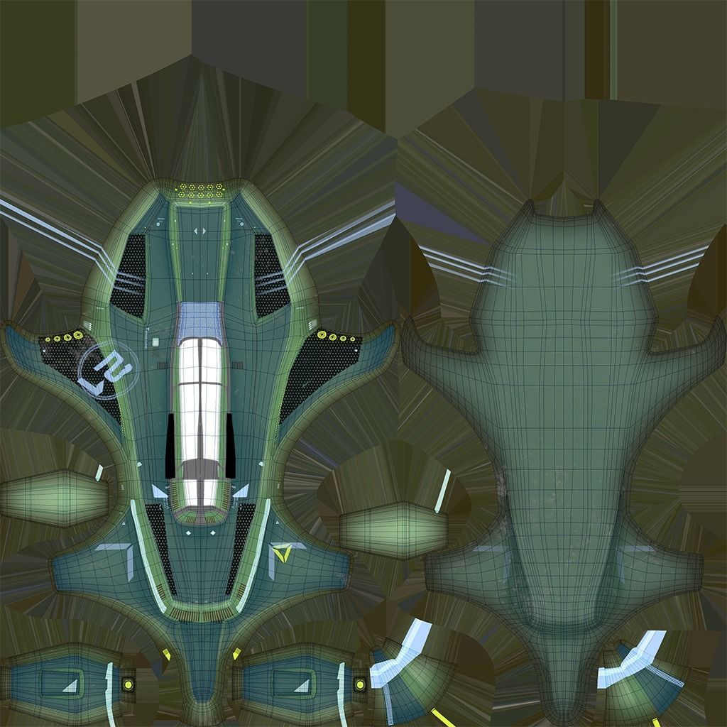 Spaceship halo weapon Low-poly 3D model_8