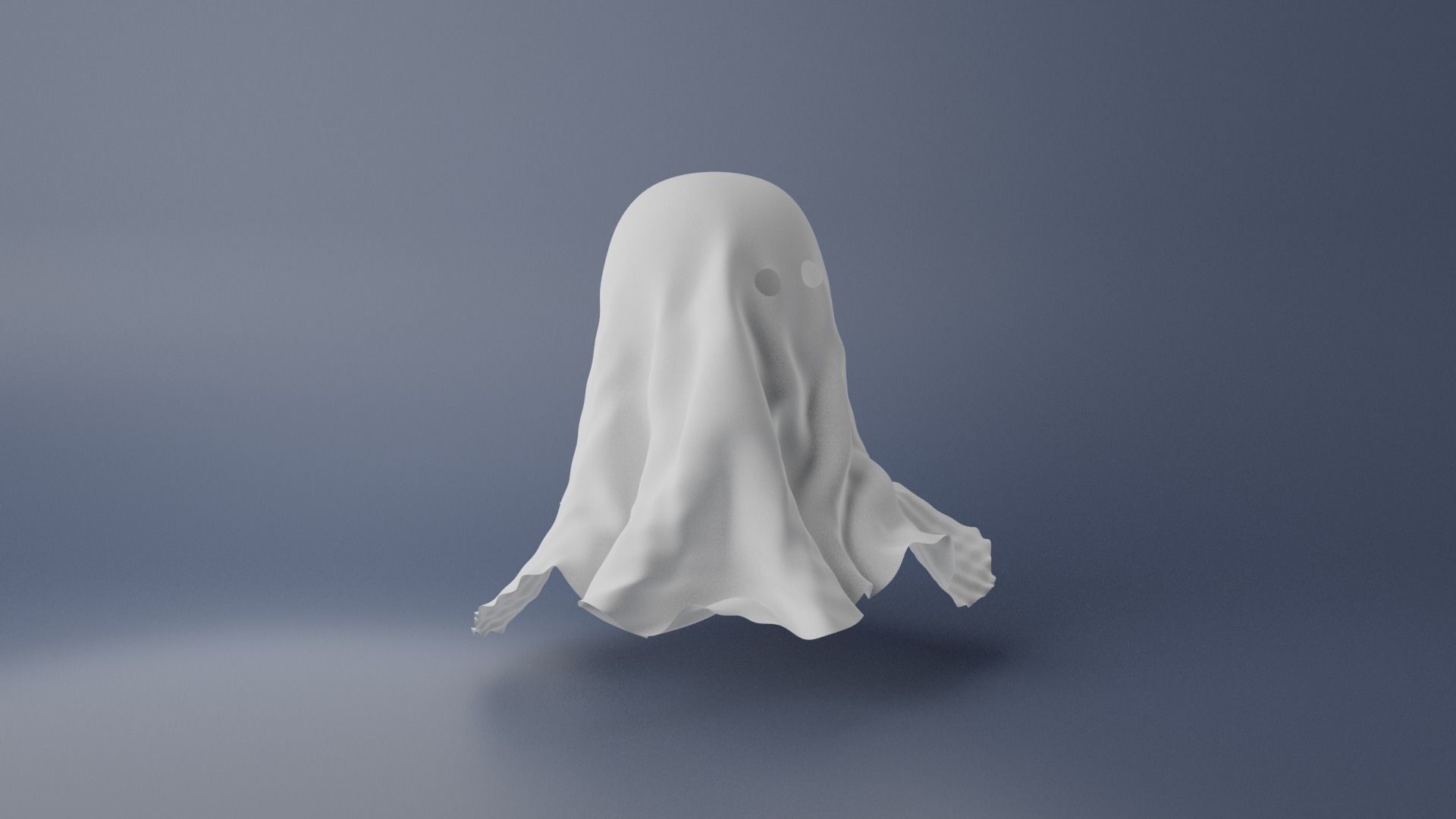 Cartoon Ghost 3D model_3