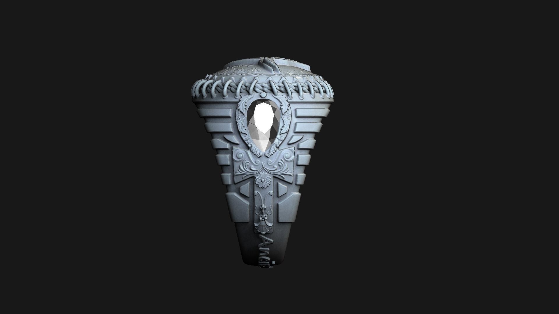 ANUBIS and ANKH SYMBOL - RING FOR 3DPRINTING 3D print model_5