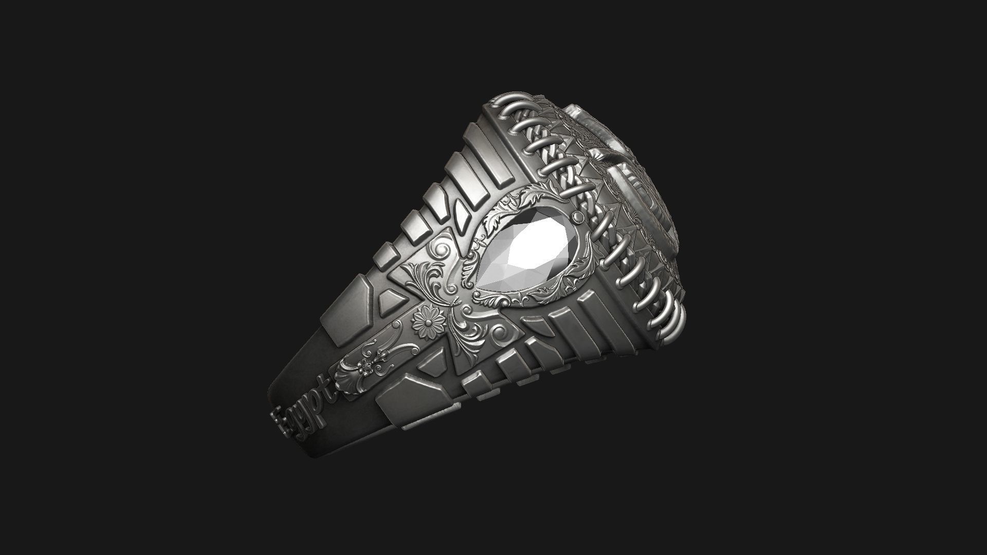 ANUBIS and ANKH SYMBOL - RING FOR 3DPRINTING 3D print model_9