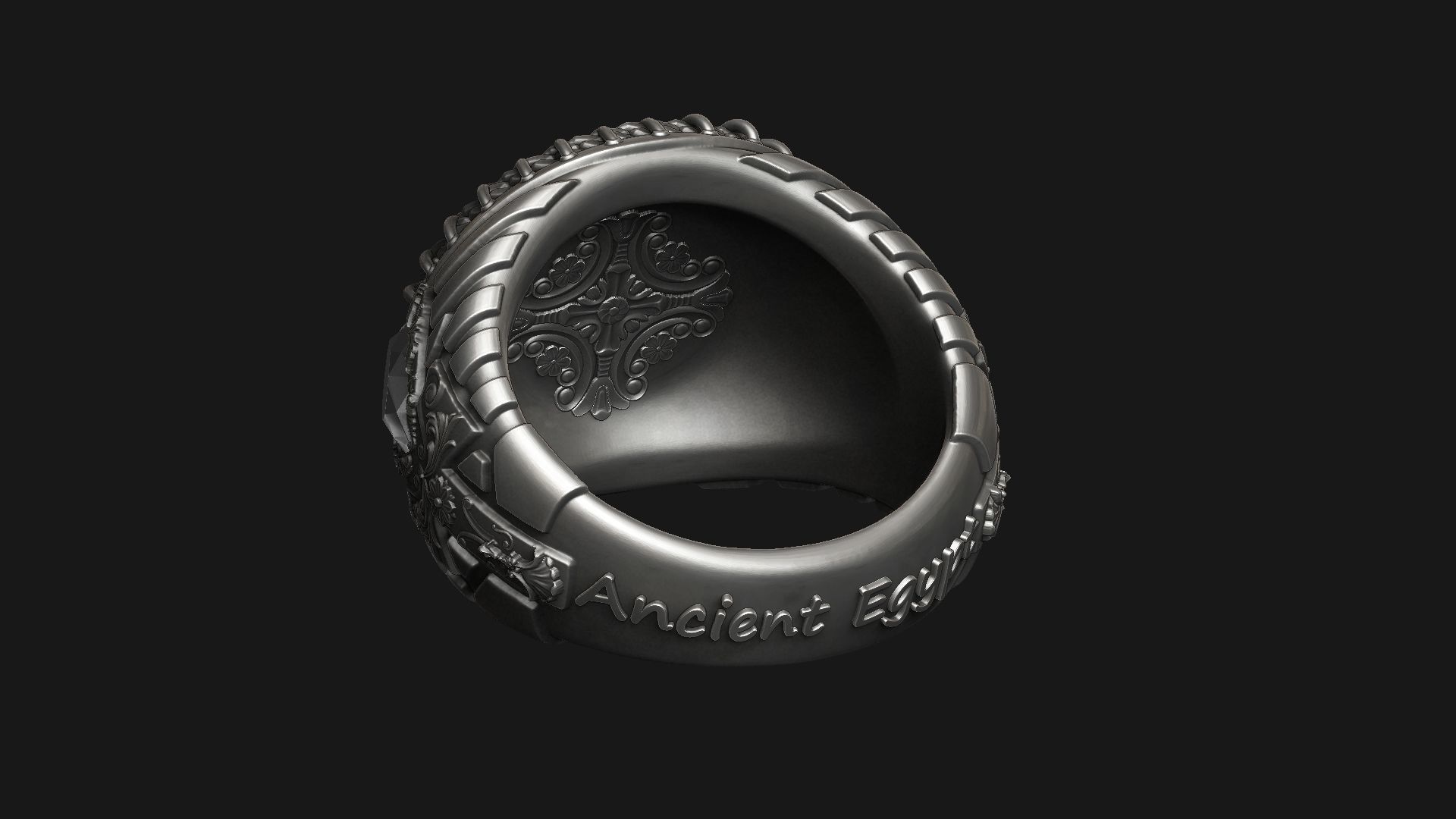 ANUBIS and ANKH SYMBOL - RING FOR 3DPRINTING 3D print model_8