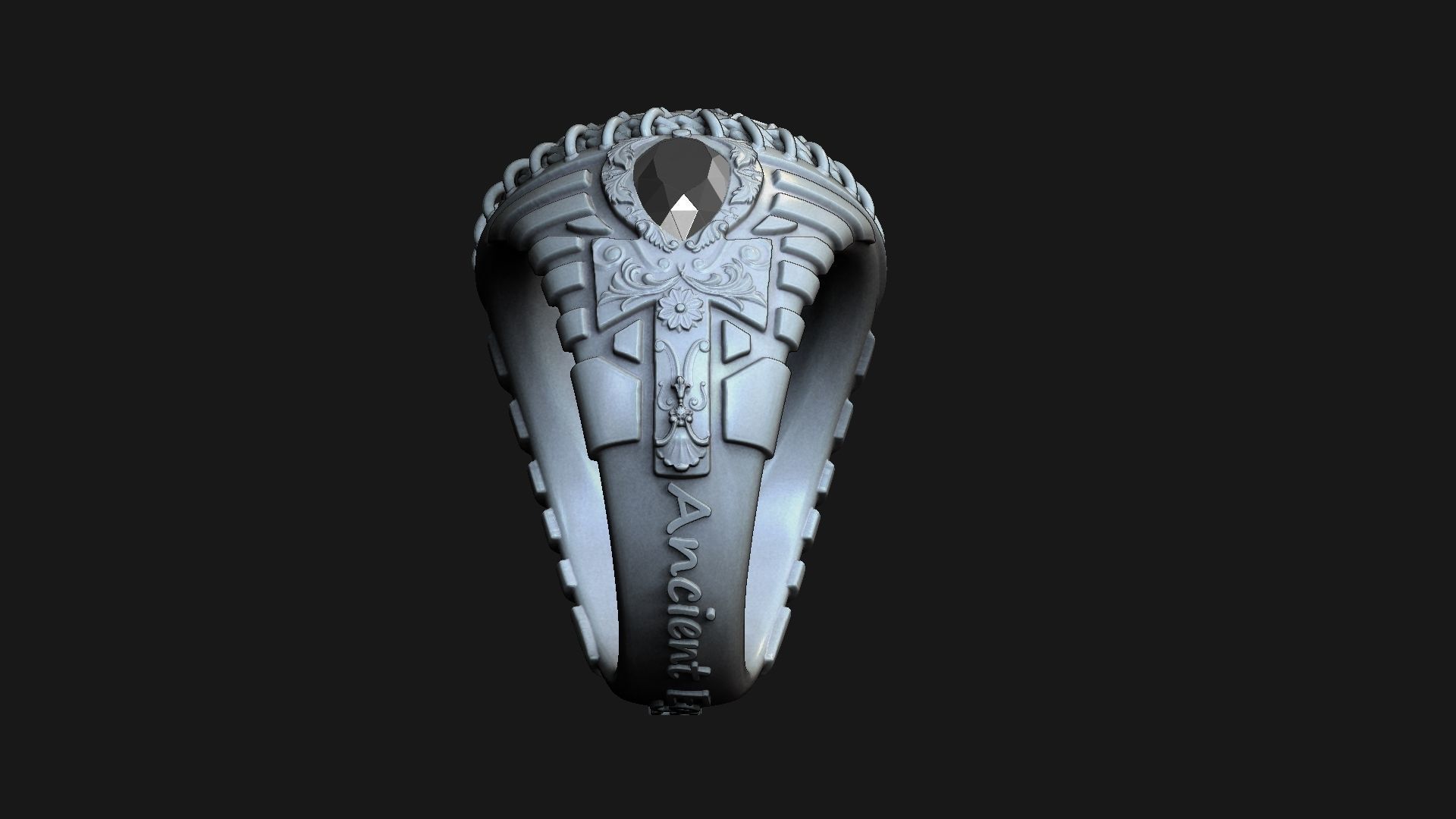 ANUBIS and ANKH SYMBOL - RING FOR 3DPRINTING 3D print model_15