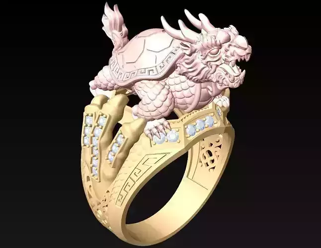 Turtle ring - Dragon Rings - Unicorn Ring - Pixiu Rings - N844