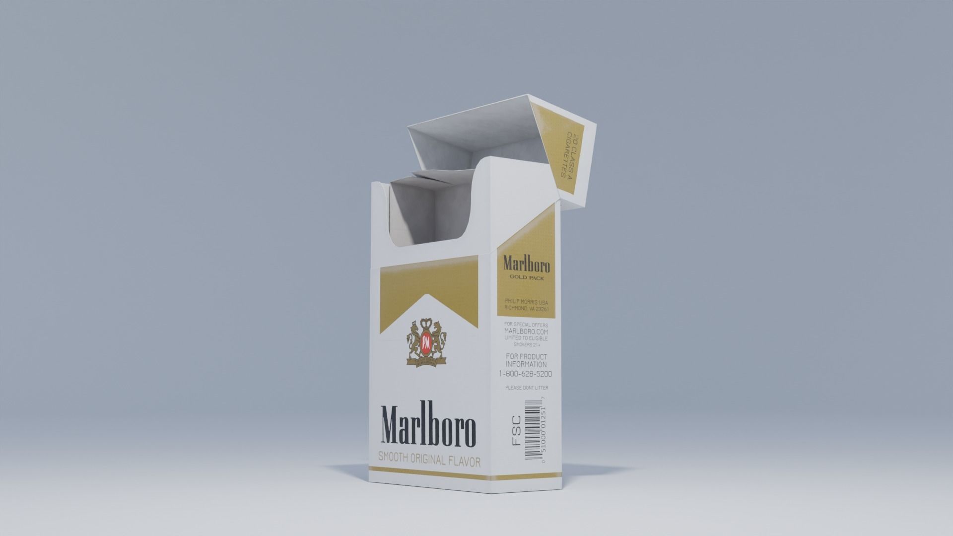 Marlboro Cigarette Box 2 Versions 4K Low-poly 3D model_8