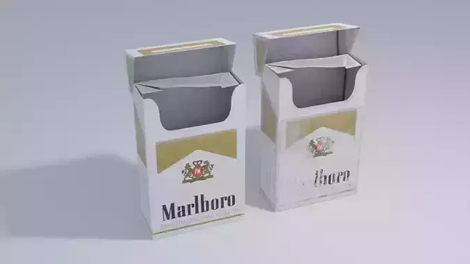 Marlboro Cigarette Box 2 Versions 4K Low-poly 3D model