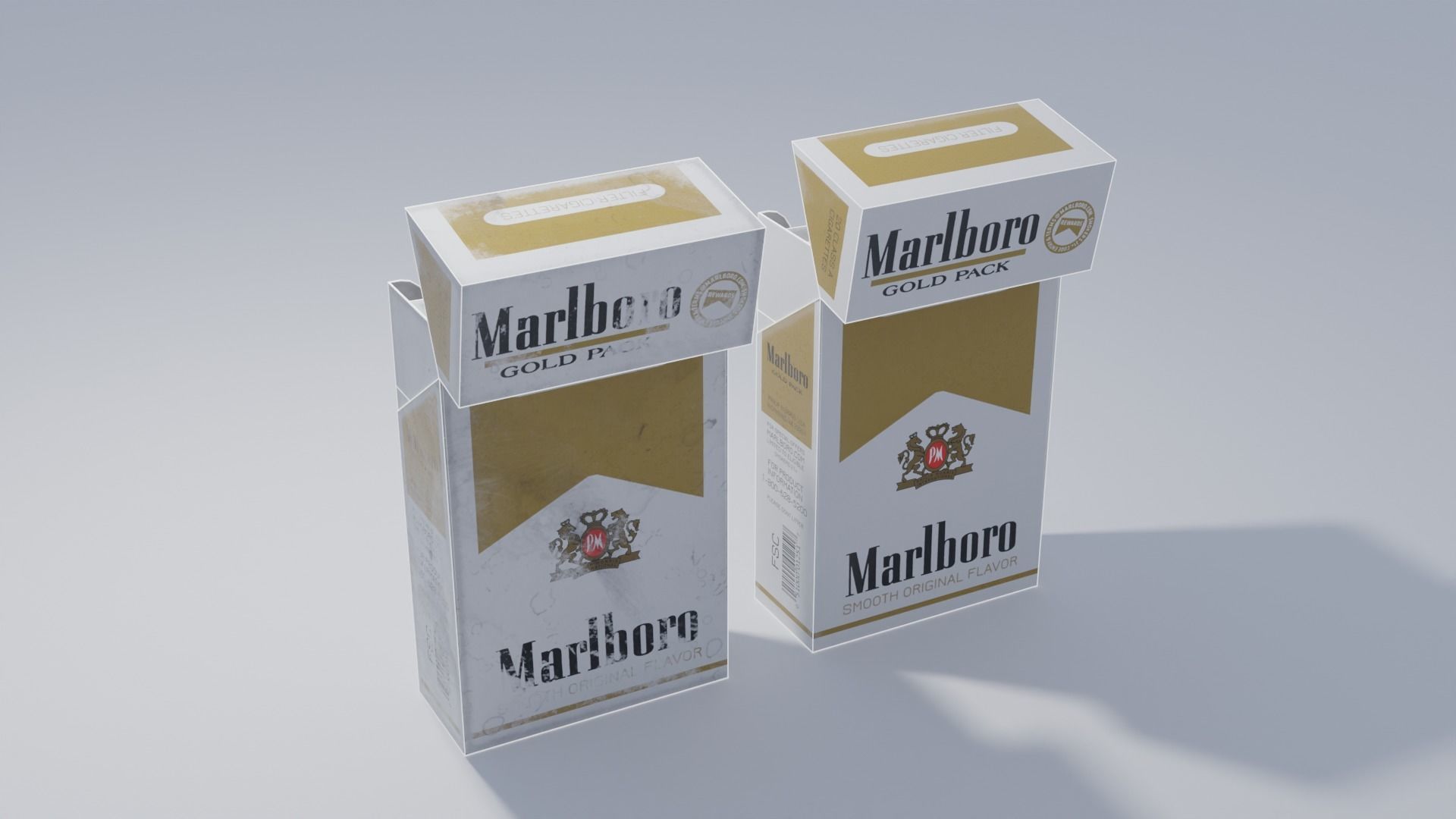 Marlboro Cigarette Box 2 Versions 4K Low-poly 3D model_3