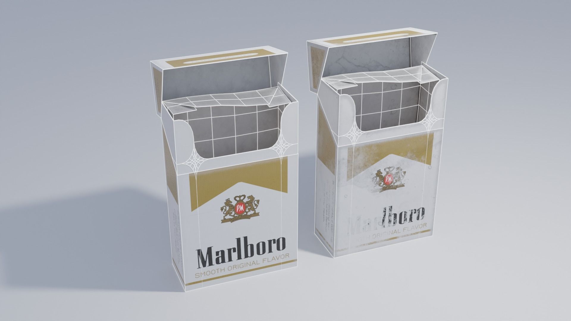 Marlboro Cigarette Box 2 Versions 4K Low-poly 3D model_1