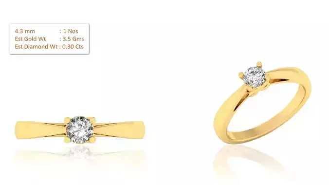 Solitaire Wedding Engagement Ring