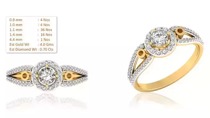 Solitaire Wedding Engagement Ring