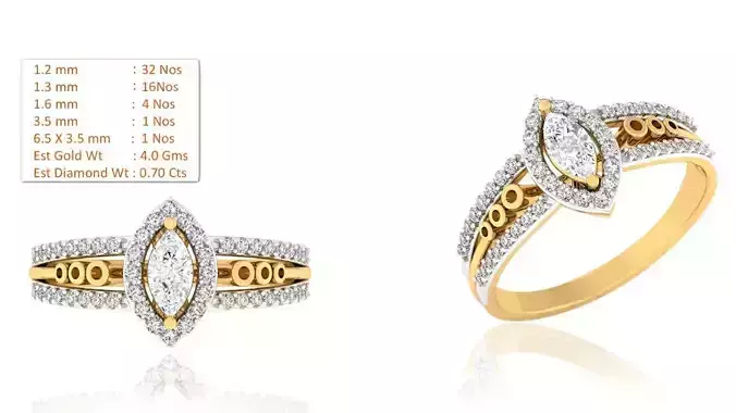 Solitaire Wedding Engagement Ring