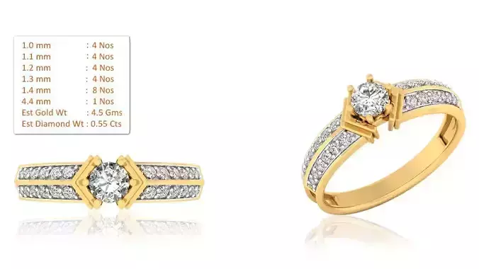 Solitaire Wedding Engagement Ring