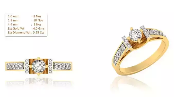 Solitaire Wedding Engagement Ring