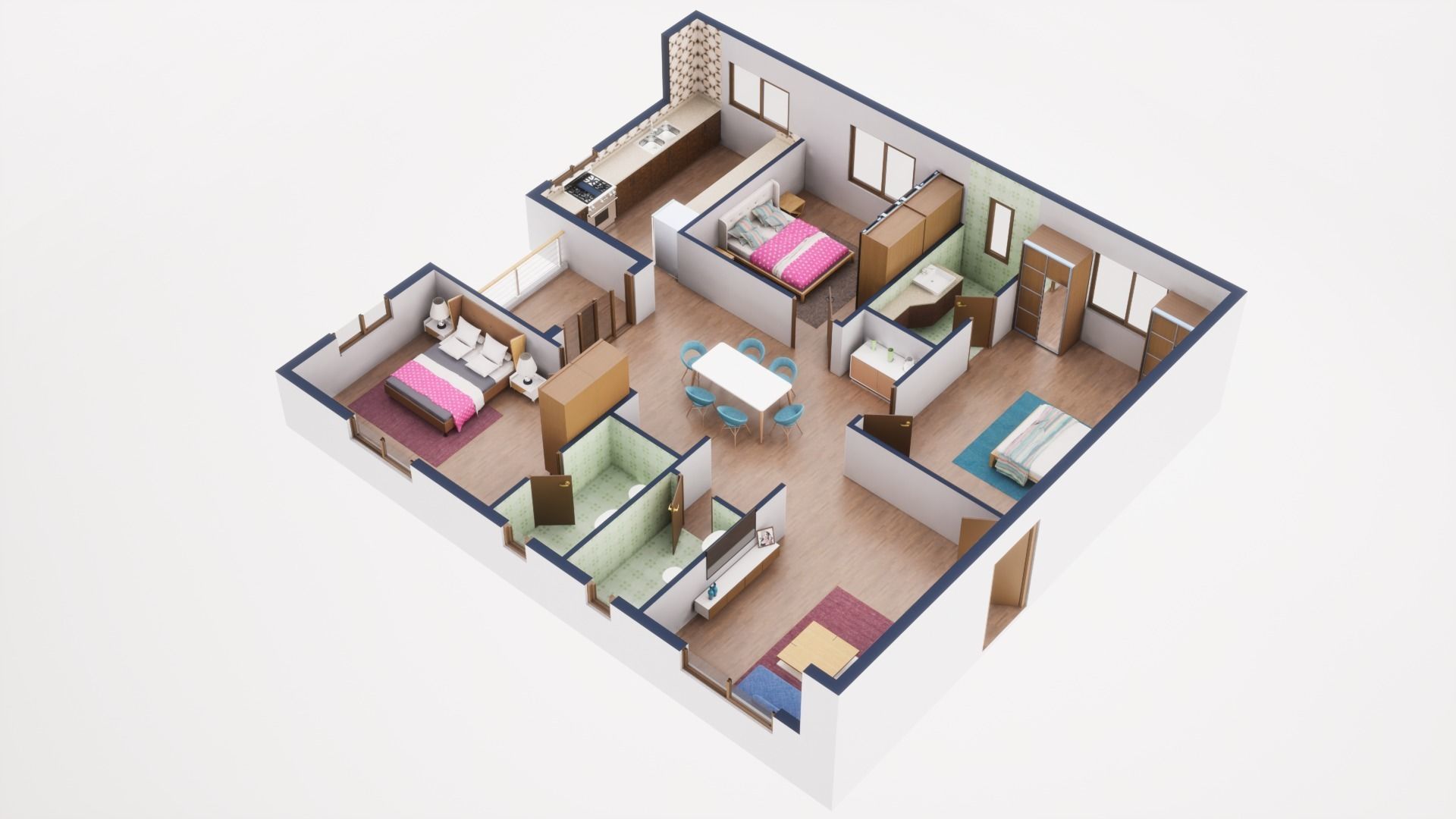 3D Floor Plan Model 49 3D model_4
