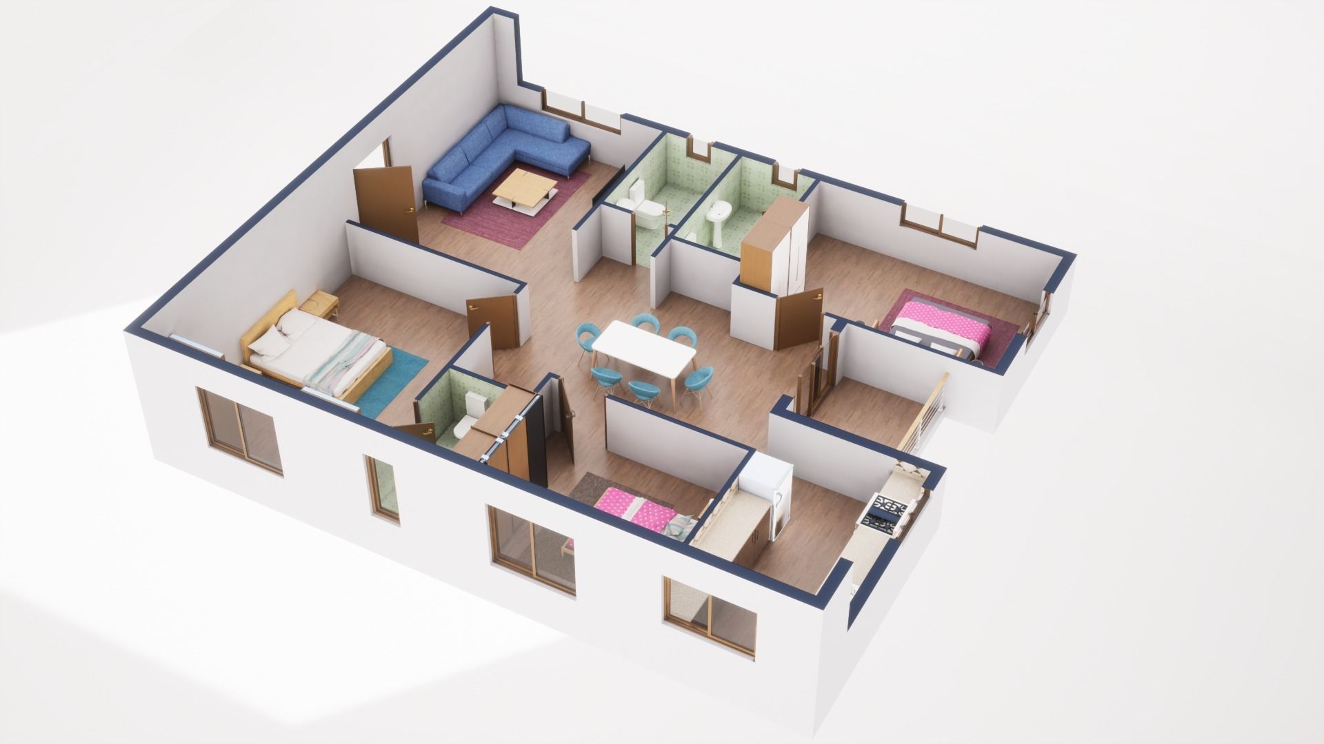 3D Floor Plan Model 49 3D model_2