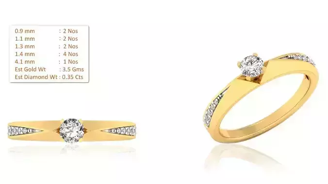 Solitaire Wedding Engagement Ring