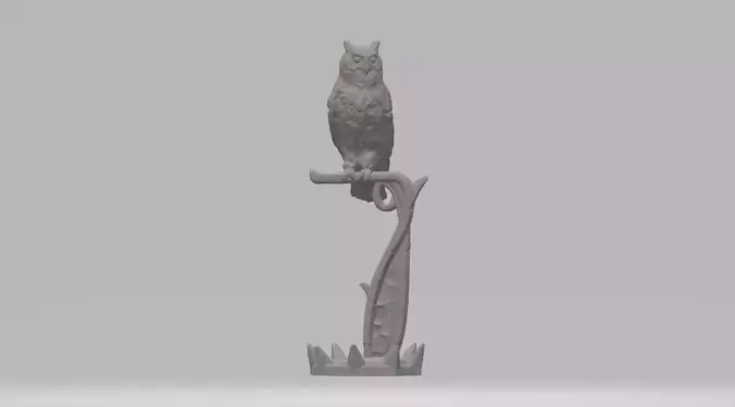 Owl 3D Model statue