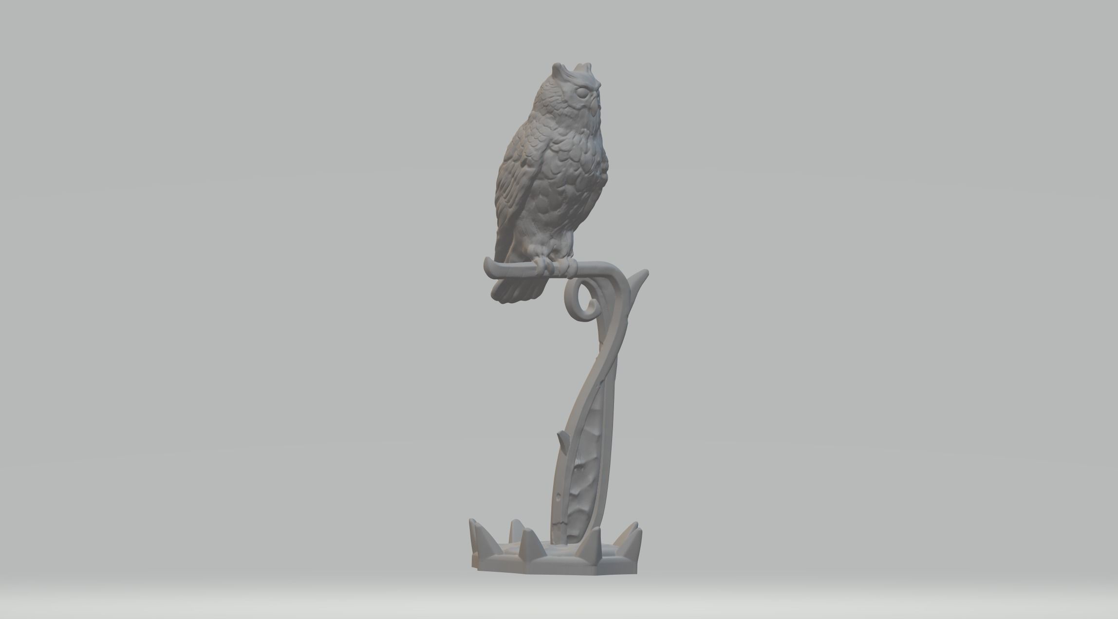 Owl 3D Model statue 3D print model_1