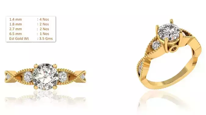 Solitaire Wedding Engagement Ring