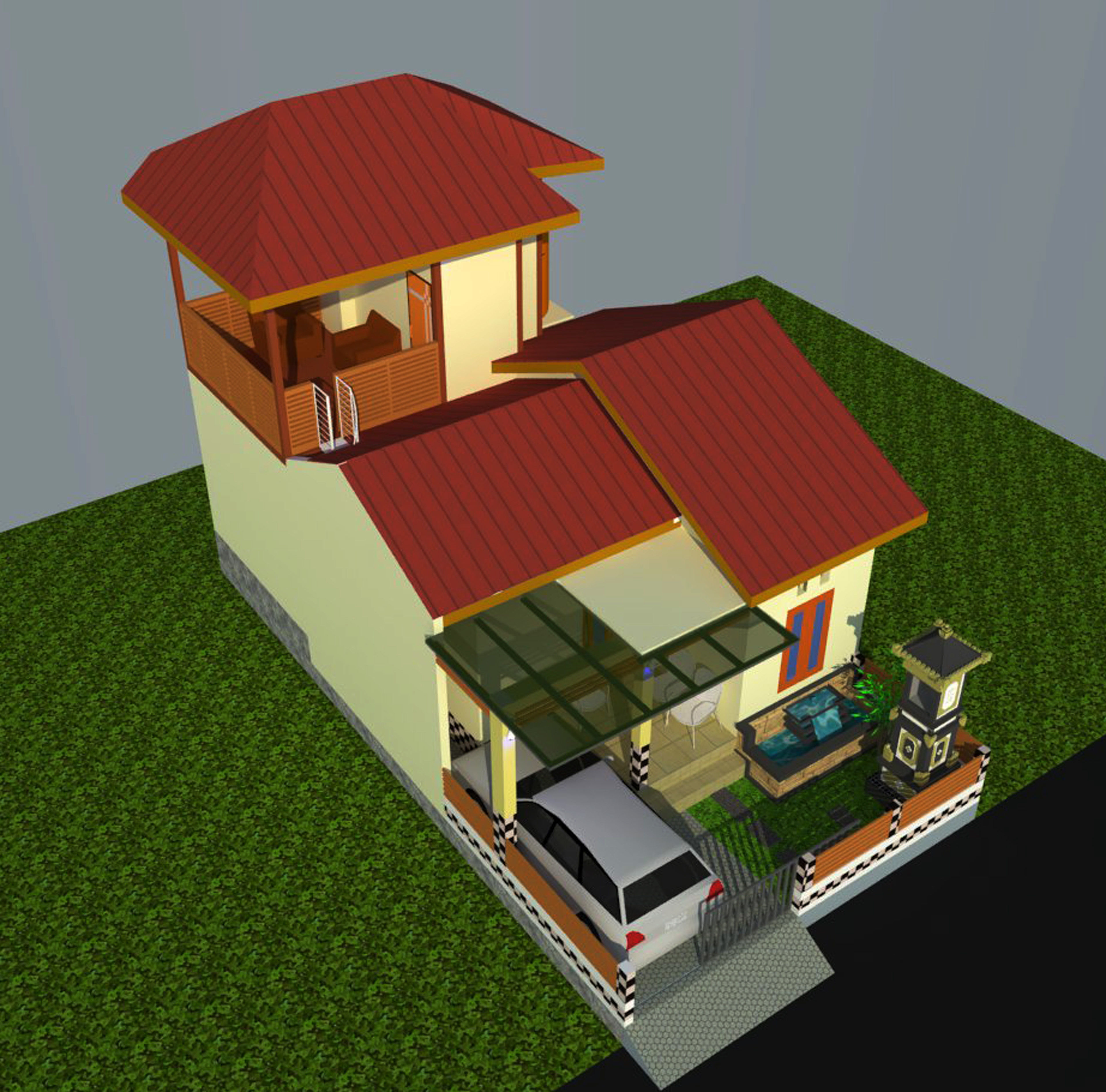 balines moderen house 3D print model_2