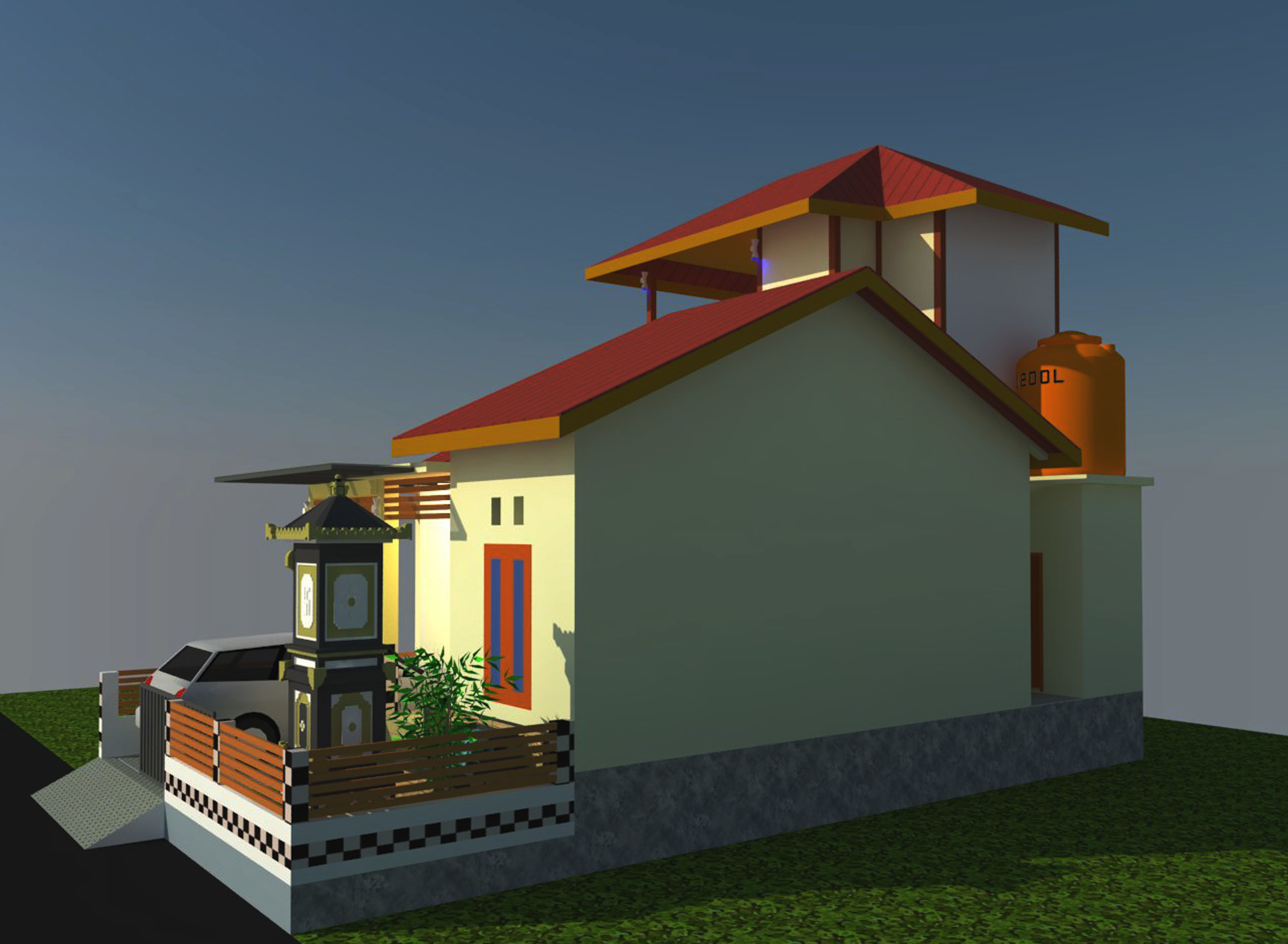 balines moderen house 3D print model_1