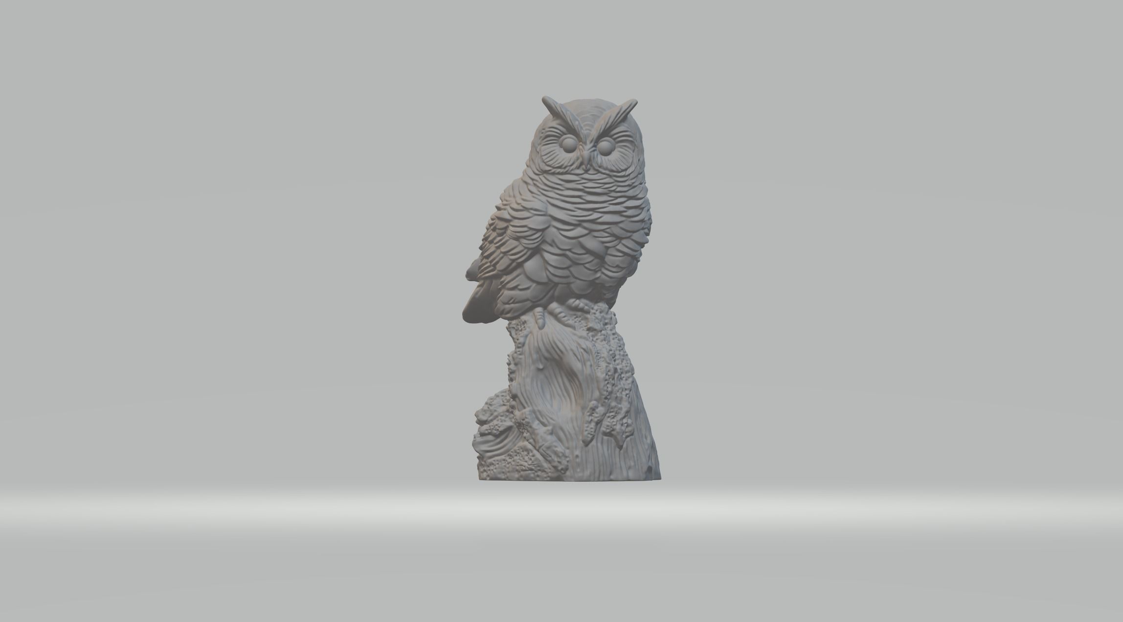 Owl 3D Model statue 3D print model_1