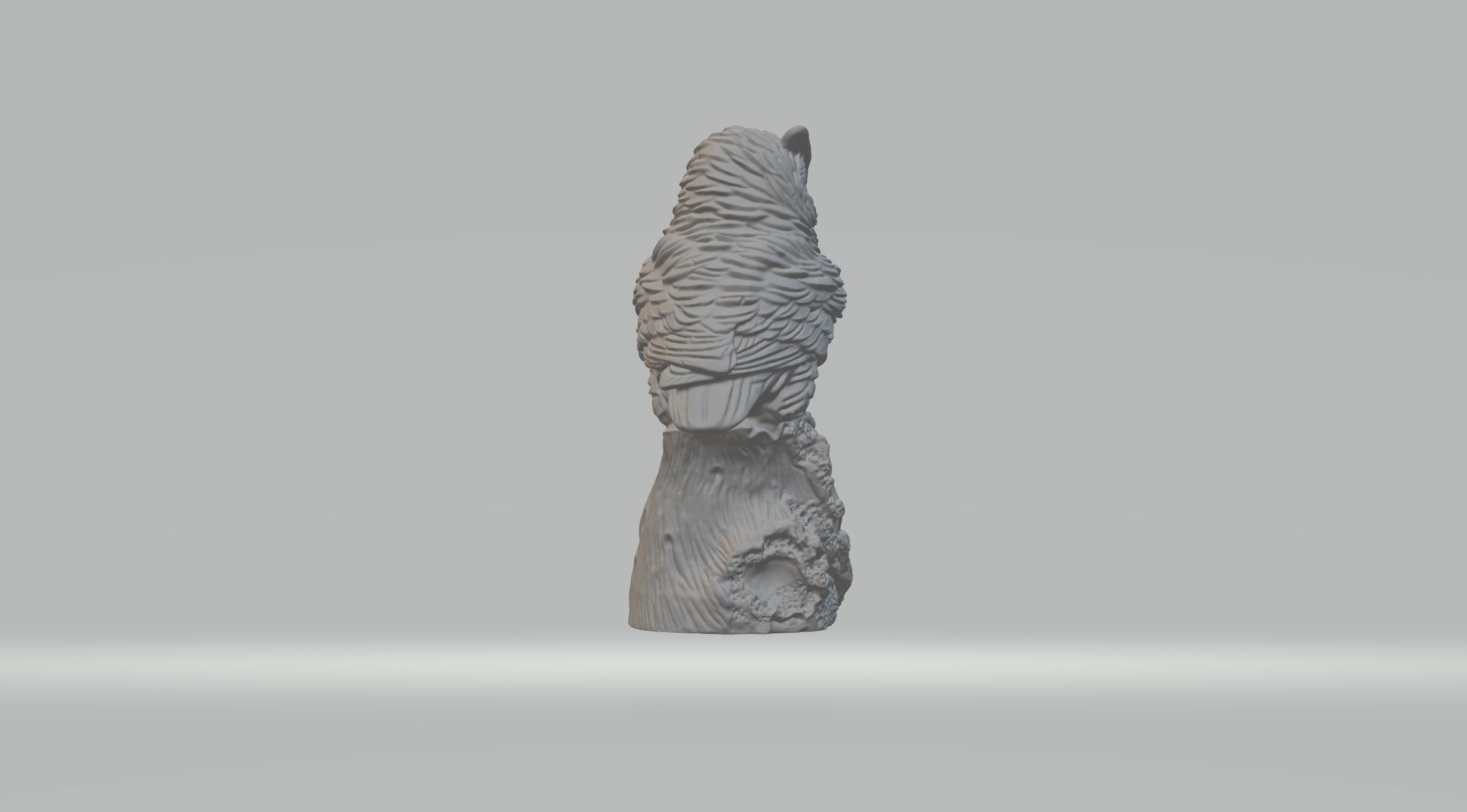 Owl 3D Model statue 3D print model_3