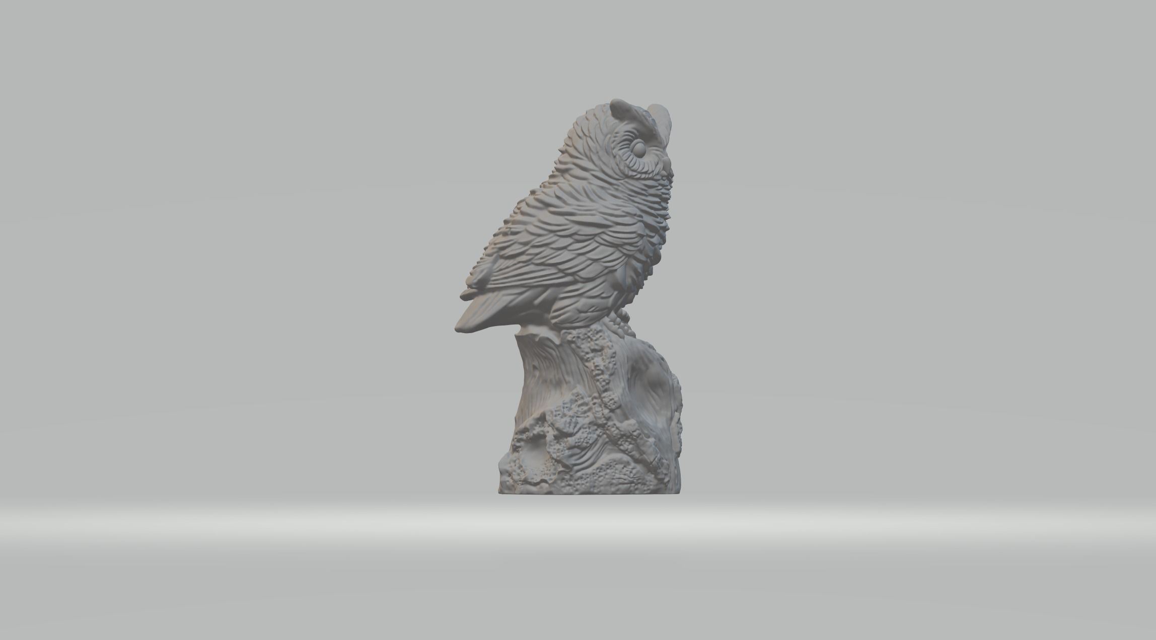Owl 3D Model statue 3D print model_2