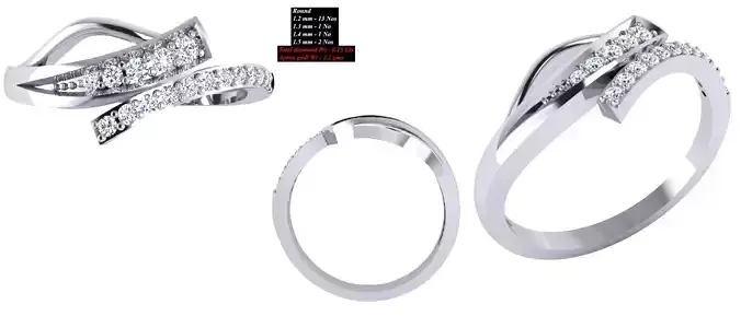 Solitaire Wedding Engagement Women Ring 3D print model