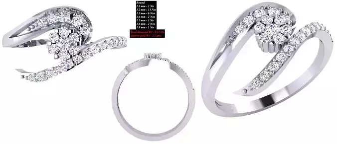 Solitaire Wedding Engagement Women Ring 3D print model
