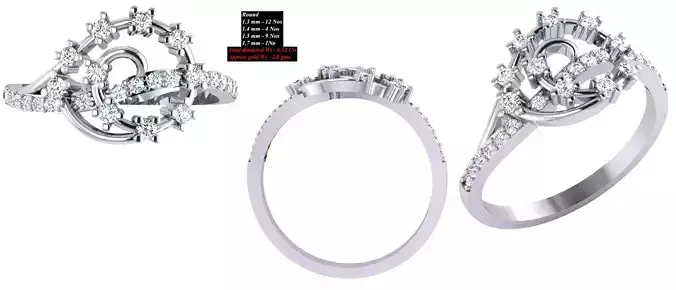 Solitaire Wedding Engagement Women Ring 3D print model
