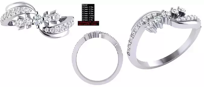 Solitaire Wedding Engagement Women Ring 3D print model